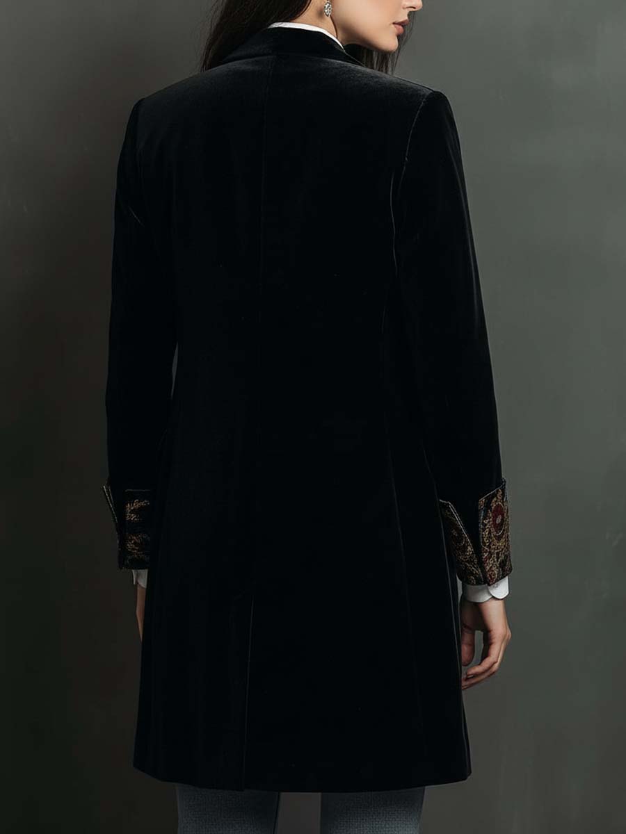 Claudia | Blazer Ajustado Estampado Barroco Negro