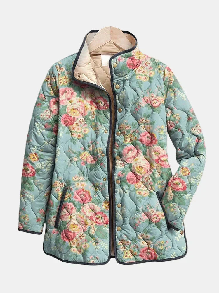 Chaqueta Acolchada Floral Romántica