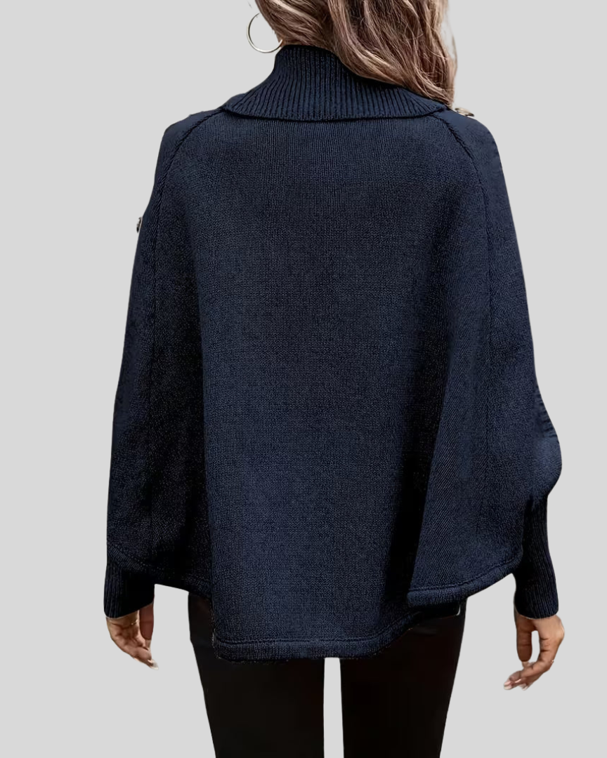 Jersey de Trenzas con Cuello Alto