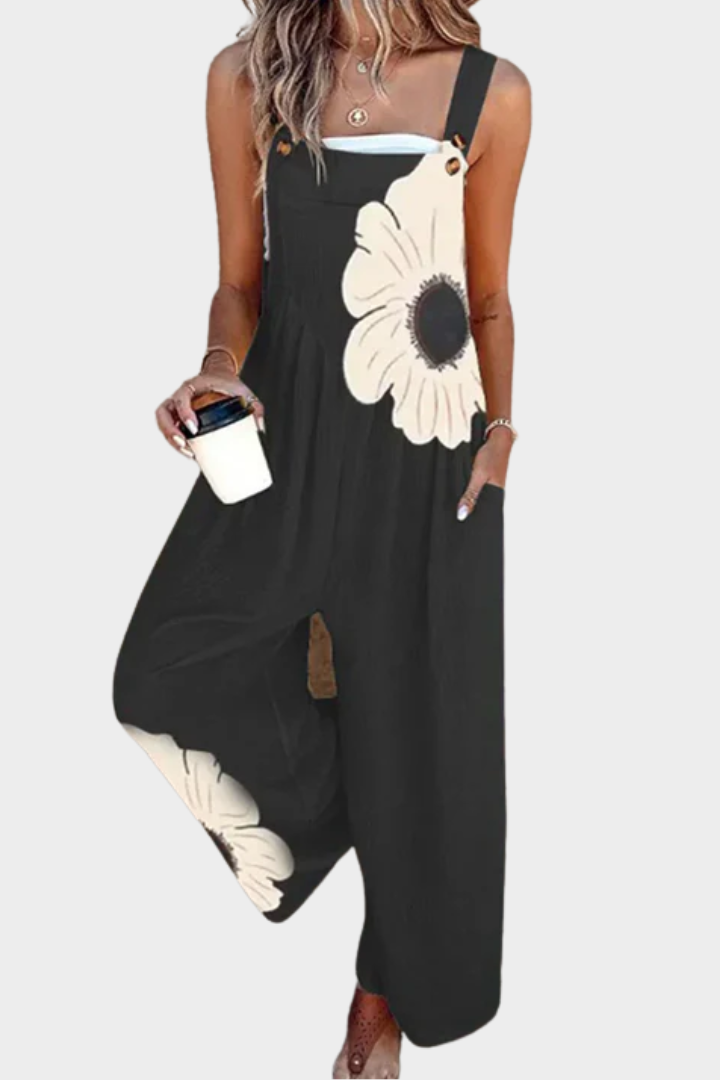Peto estampado de flor negra