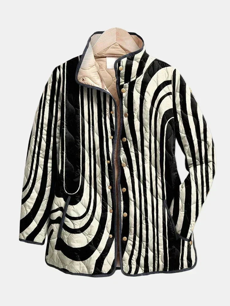 Chaqueta Acolchada con Estampado Geométrico
