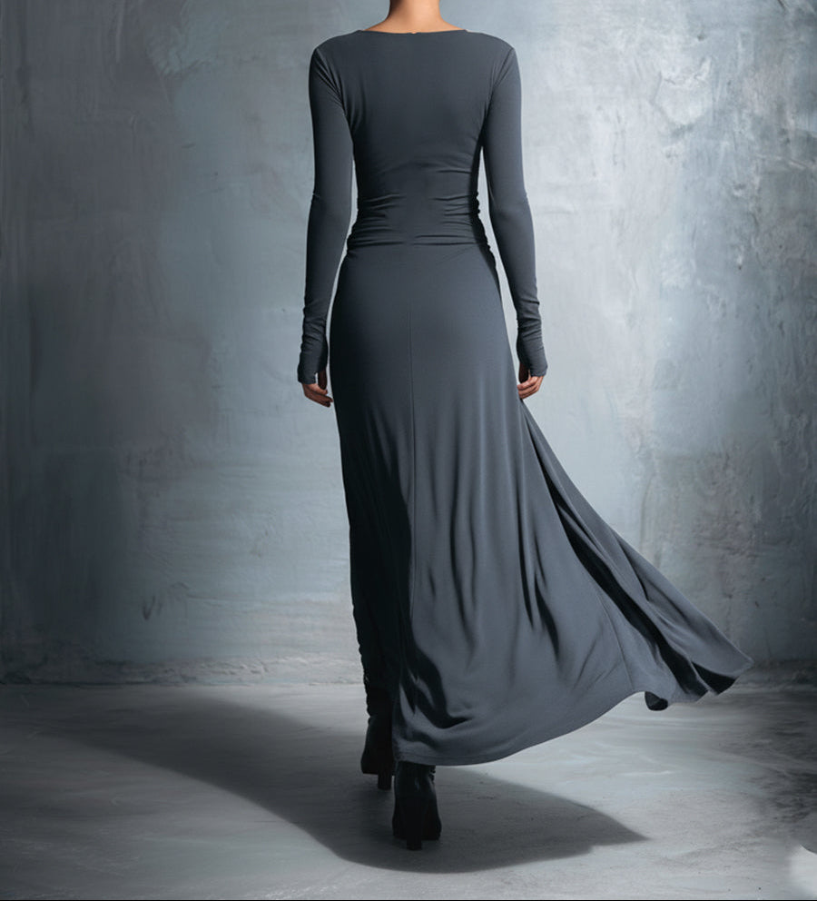 Ilinca | Vestido maxi con nudo lateral