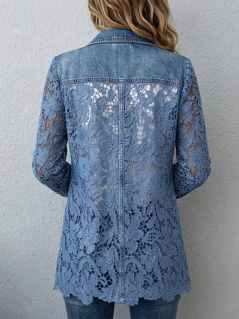 Americana con Paneles de Encaje Floral