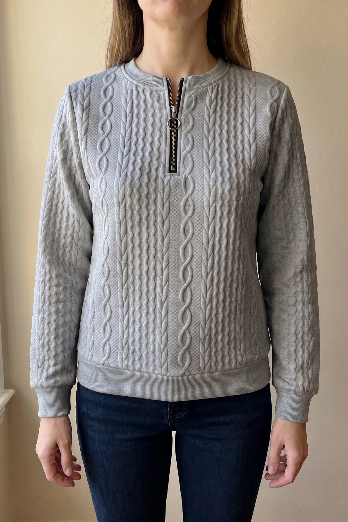 Camisa Texturizada con Cremallera