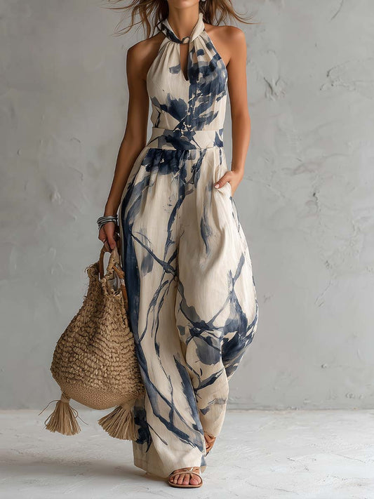 TINTA | Mono con Escote Halter y Estampado Tinta