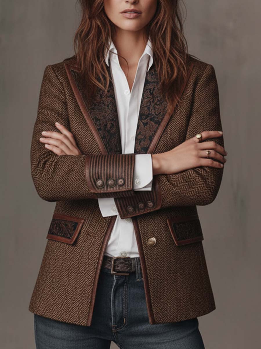 Lara | Blazer con Detalles en Zigzag Estampados