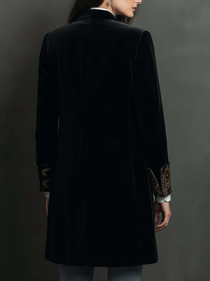 Claudia | Blazer Ajustado Estampado Barroco Negro