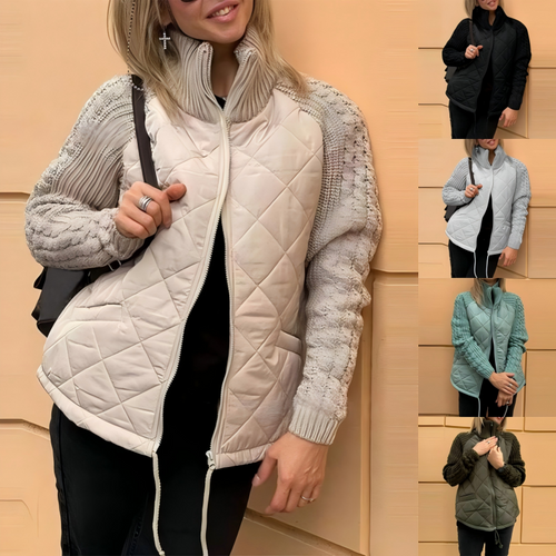 Chaqueta Acolchada con Mangas de Punto