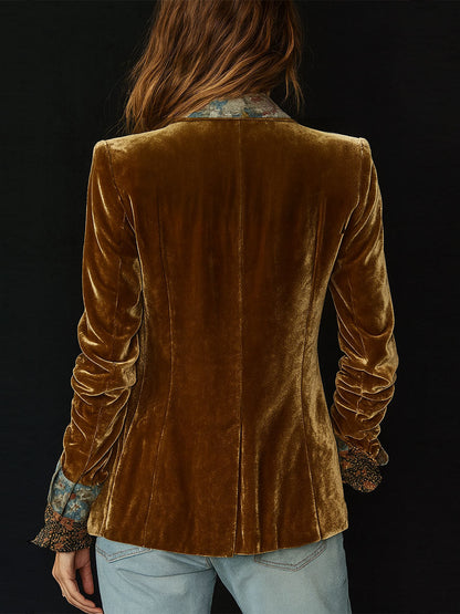 Barbara | Blazer Patchwork Estampado Floral Vintage