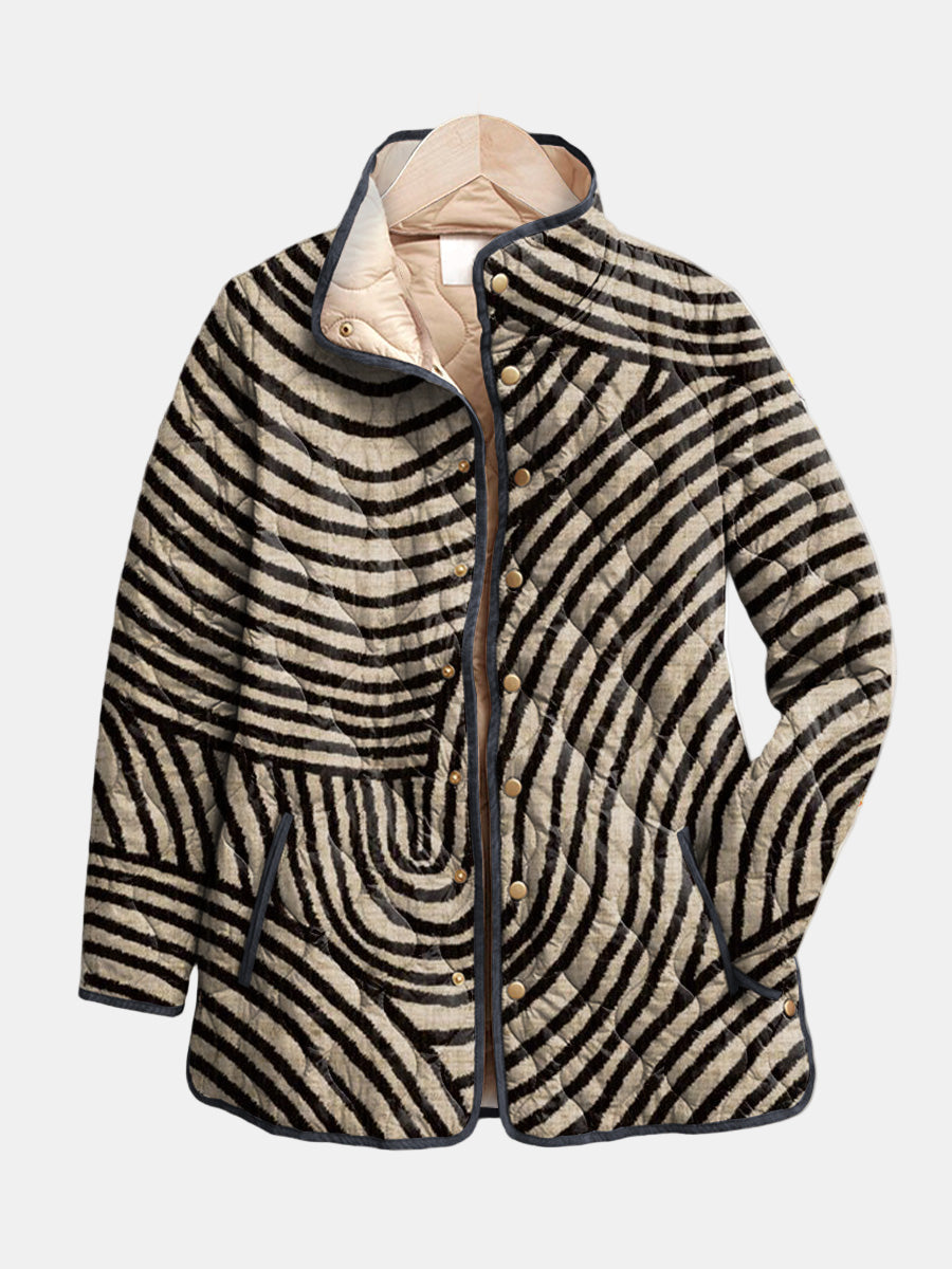 Chaqueta Acolchada de Círculos Retro