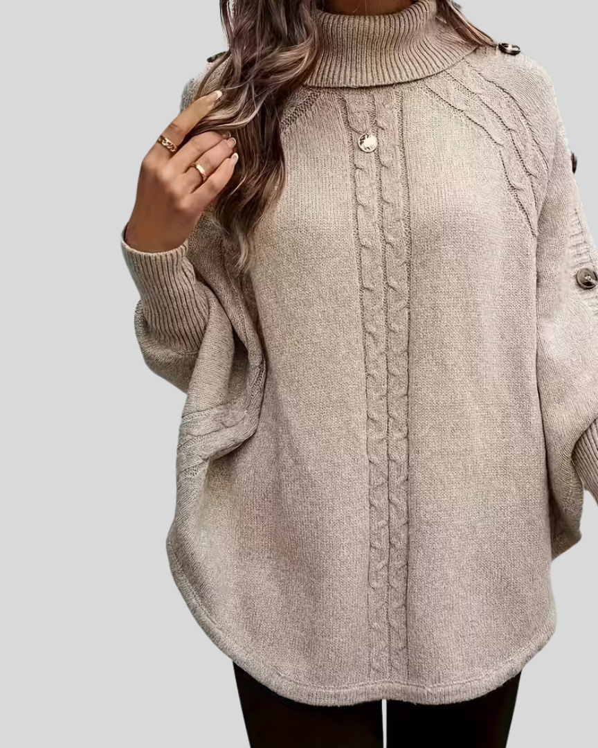 Jersey de Trenzas con Cuello Alto