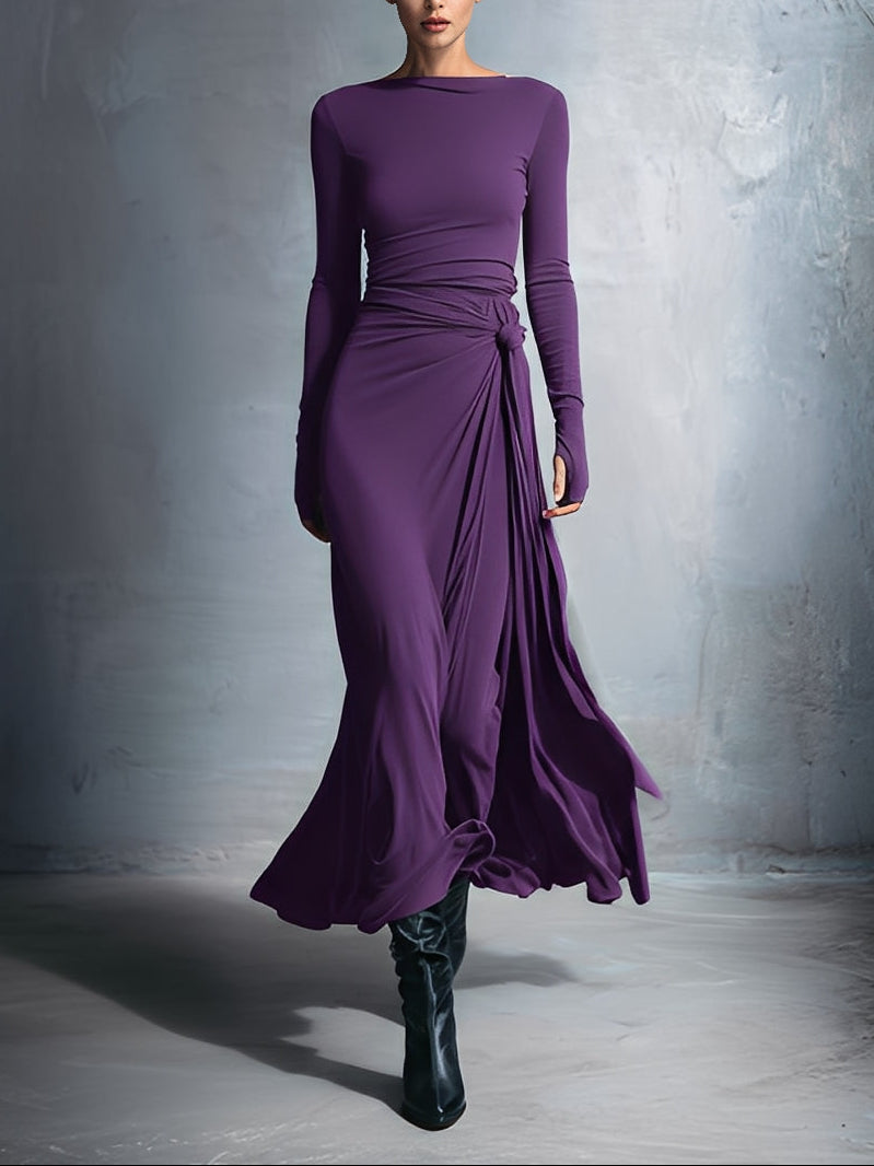 Ilinca | Vestido maxi con nudo lateral