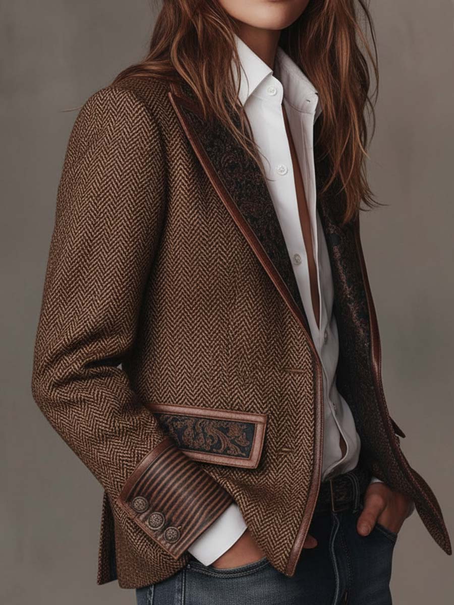 Lara | Blazer con Detalles en Zigzag Estampados
