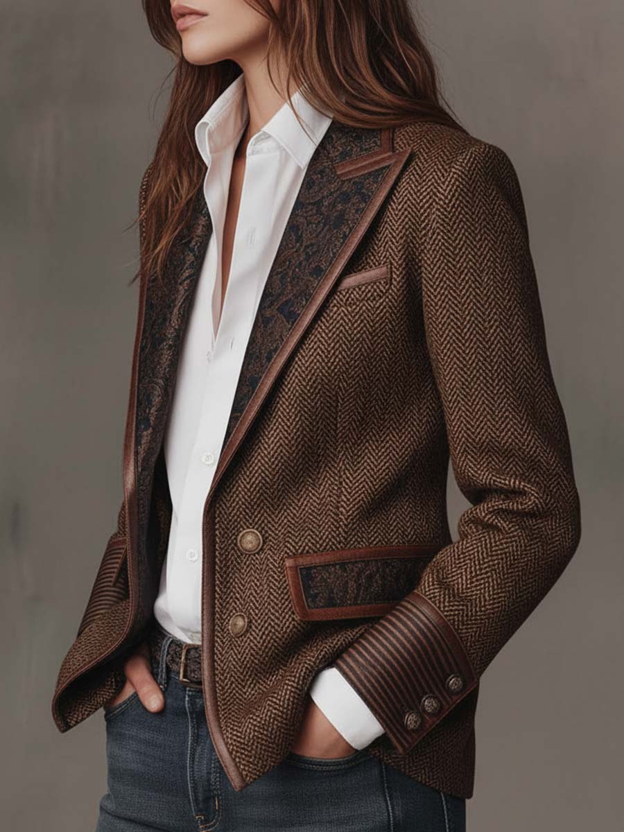 Lara | Blazer con Detalles en Zigzag Estampados