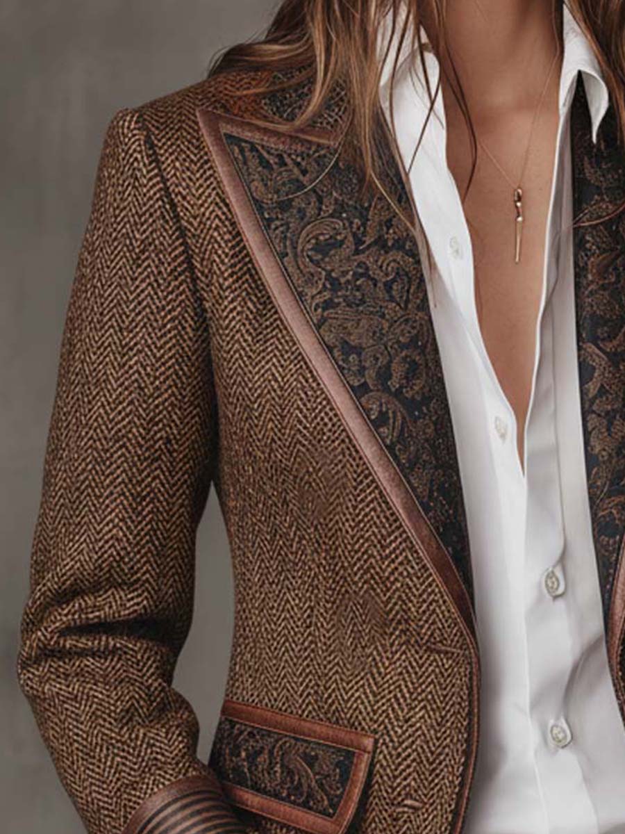 Lara | Blazer con Detalles en Zigzag Estampados