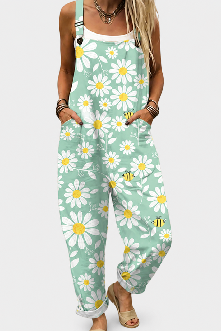 Peto estampado de margarita azul