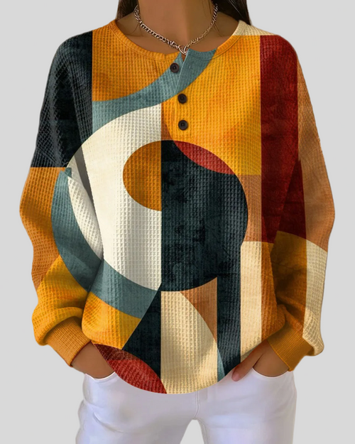 Sudadera con Estampado Geométrico Retro