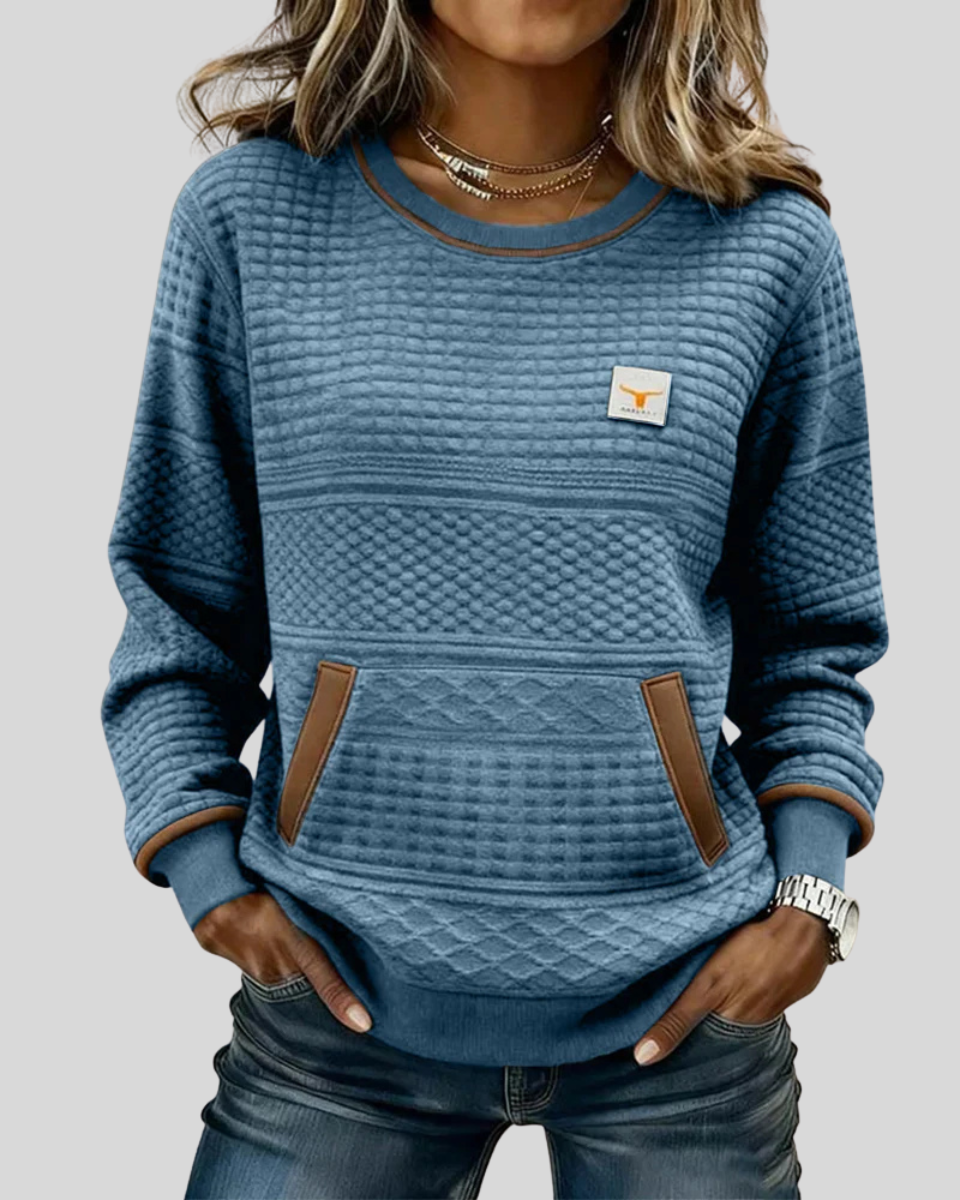 Sudadera Colorblock con Bolsillo Canguro