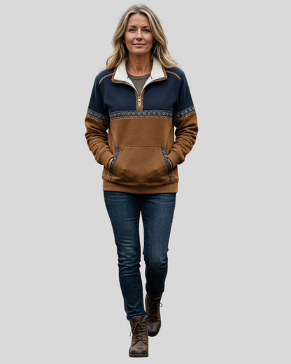 Sudadera de Media Cremallera con Cuello de Borreguito