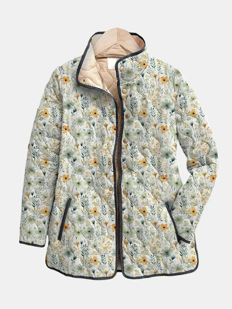 Chaqueta Acolchada Floral en Colores Vivos