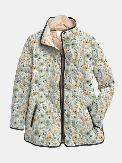 Chaqueta Acolchada Floral en Colores Vivos