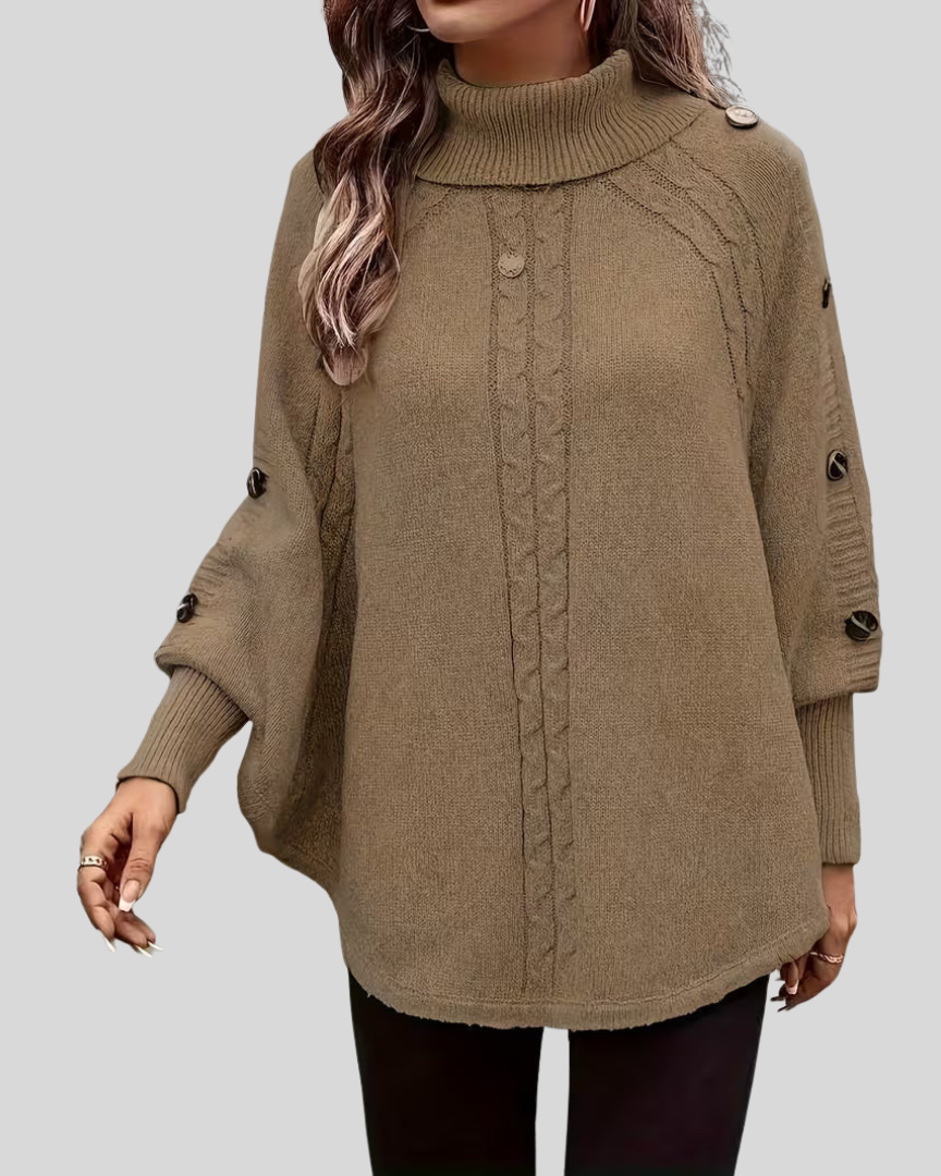 Jersey de Trenzas con Cuello Alto
