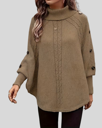 Jersey de Trenzas con Cuello Alto