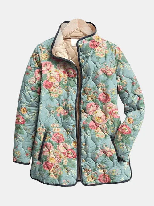 Chaqueta Acolchada Floral Romántica