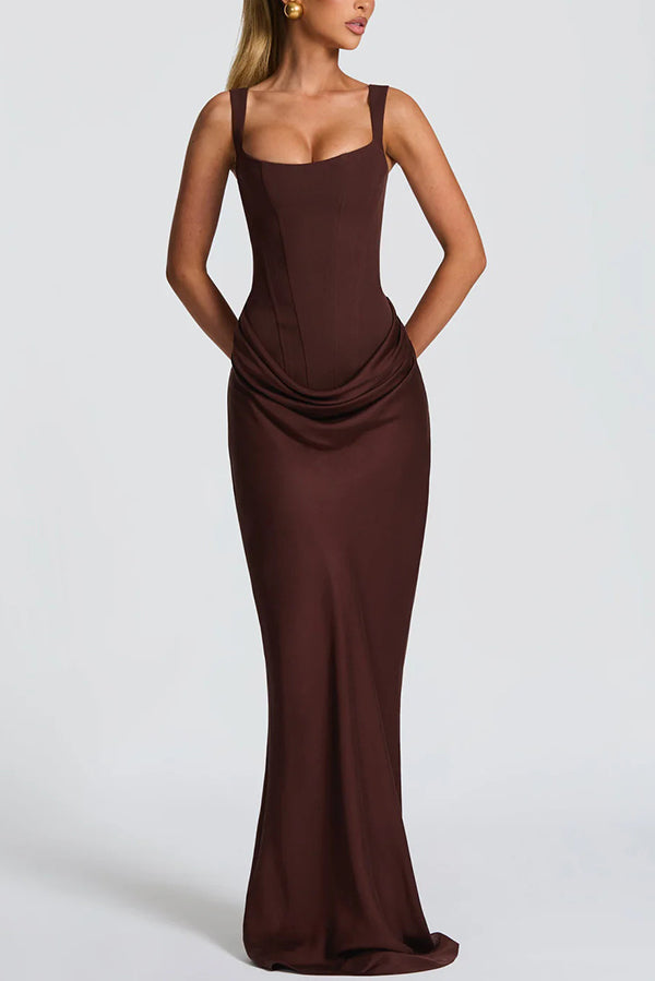 Adelina | Vestido maxi con escote cuadrado