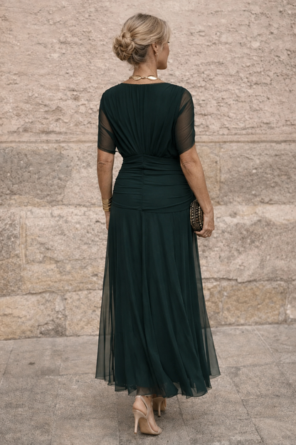 Vestido Plisado de Tejido Ligero