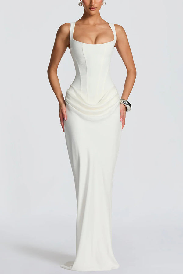Adelina | Vestido maxi con escote cuadrado