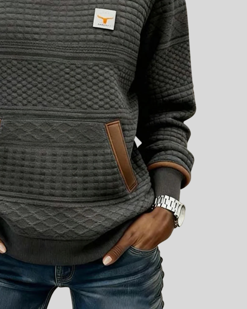 Sudadera Colorblock con Bolsillo Canguro