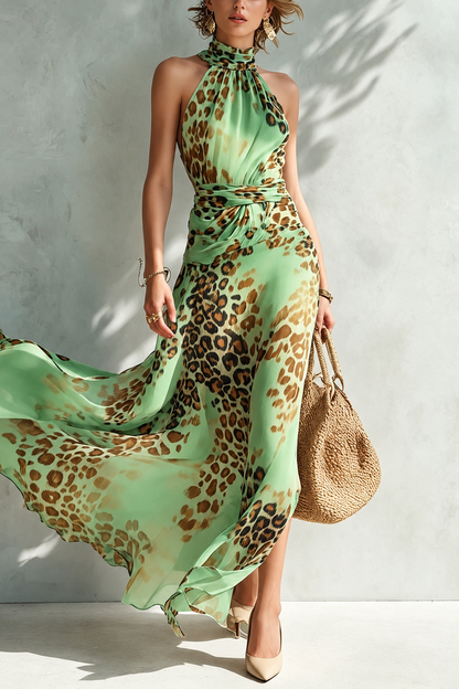 Vestido Largo de Estampado Animal