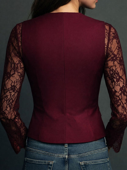 Laura | Chaqueta Negra con Mangas Semitransparentes