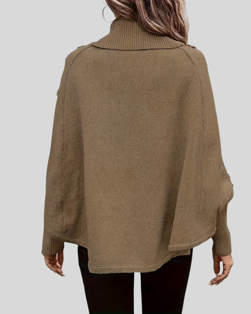 Jersey de Trenzas con Cuello Alto