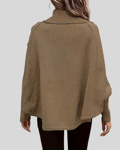 Jersey de Trenzas con Cuello Alto