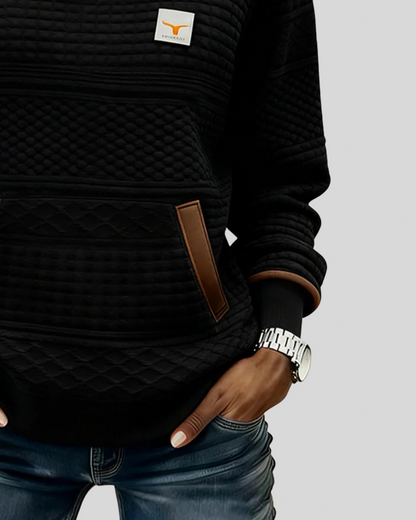 Sudadera Colorblock con Bolsillo Canguro