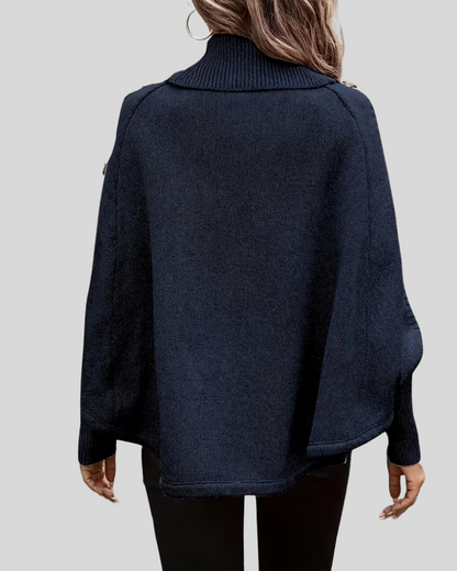 Jersey de Trenzas con Cuello Alto