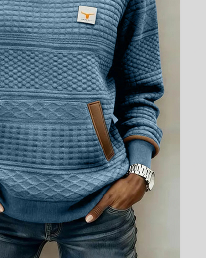 Sudadera Colorblock con Bolsillo Canguro