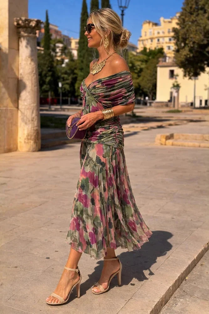 Vestido Plisado de Tejido Ligero