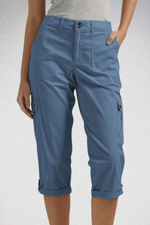 Pantalón cargo capri de mujer