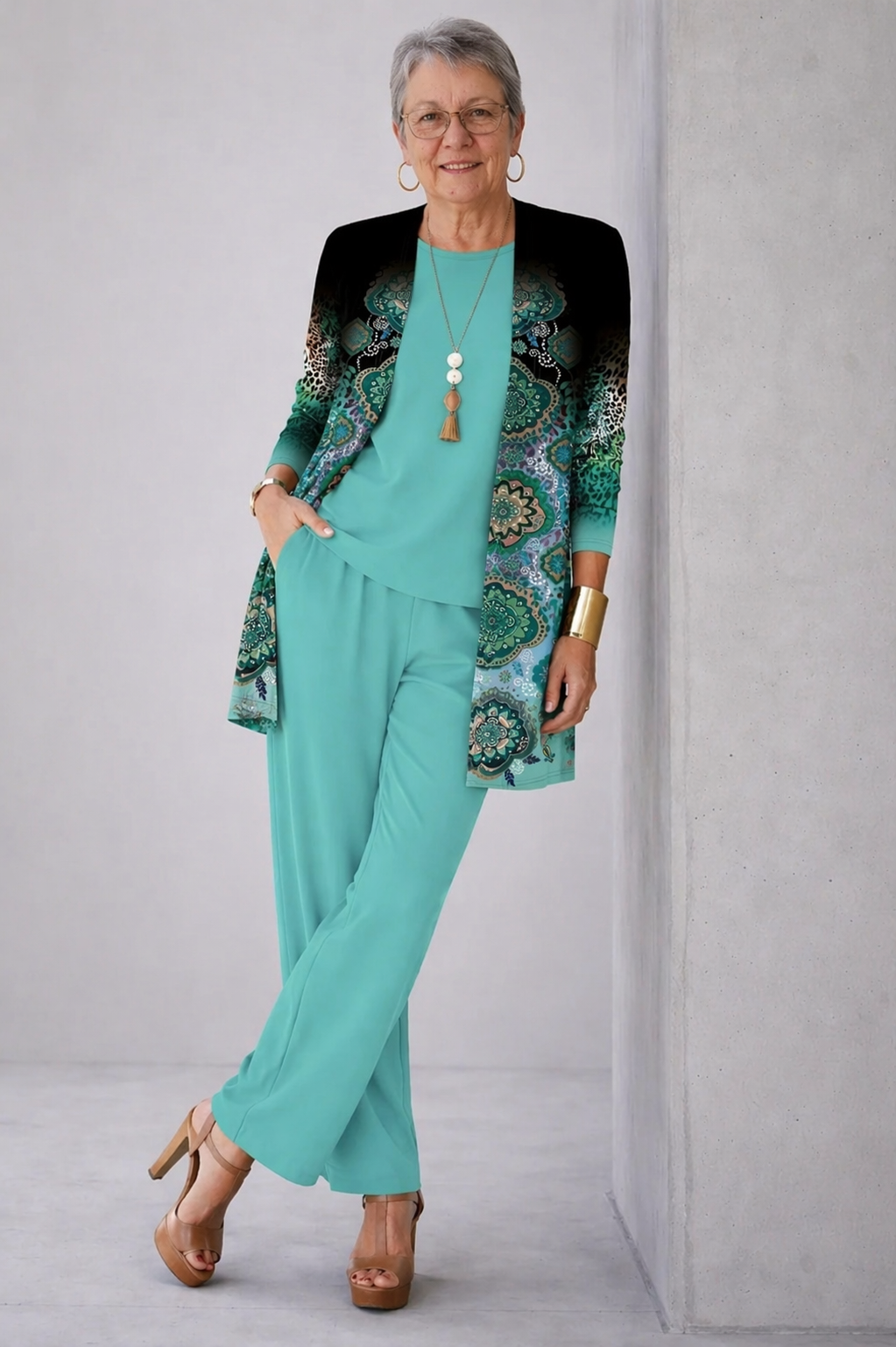 Conjunto de Tres Piezas · Turquesa
