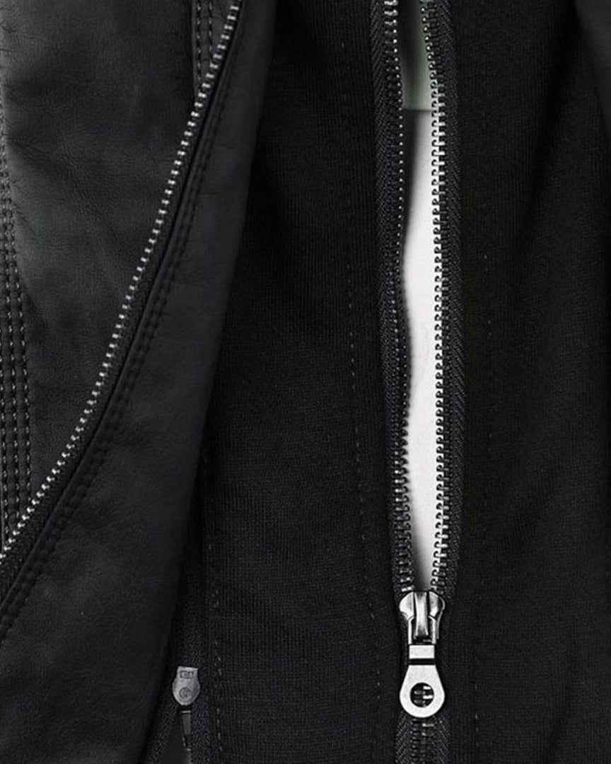 Chaqueta Biker de Efecto Piel con Capucha Desmontable