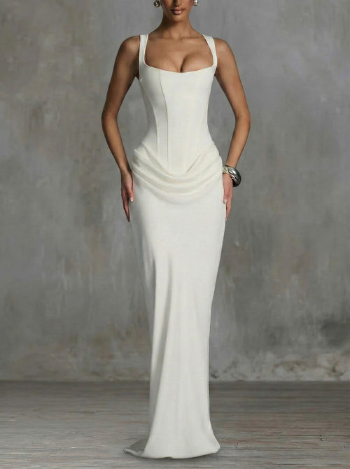 Adelina | Vestido maxi con escote cuadrado
