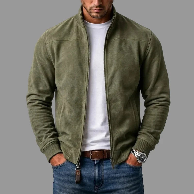 Chaqueta Bomber con Cuello Estructurado