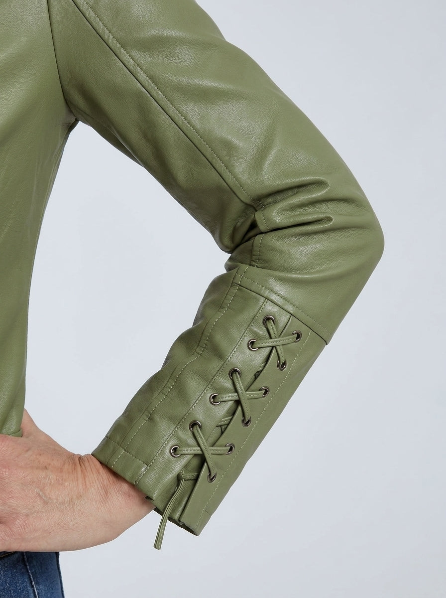 Chaqueta de Polipiel con Cremalleras Decorativas