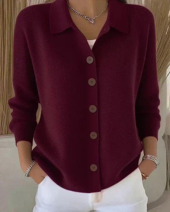 Cárdigan con Cuello y Botones