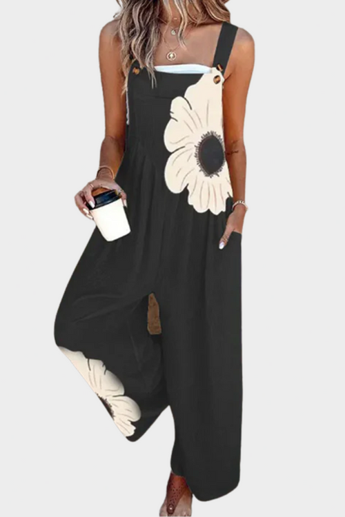 Peto estampado de flor negra