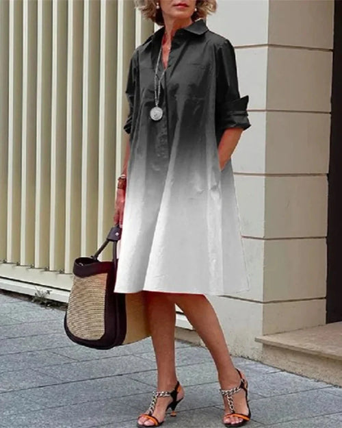 Vestido midi abotonado · Degradado negro