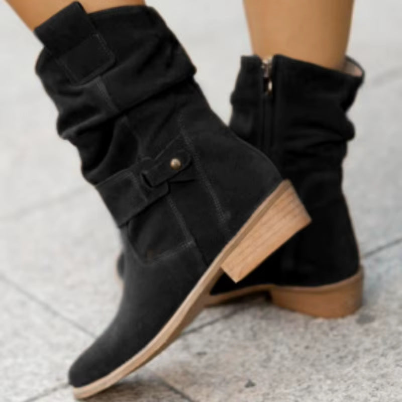 Botines Western de Efecto Ante
